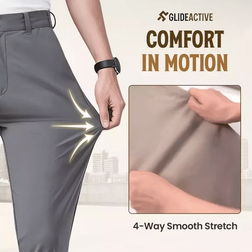 GlideActive - Men's Active Khaki Pants With Expandable Waistband