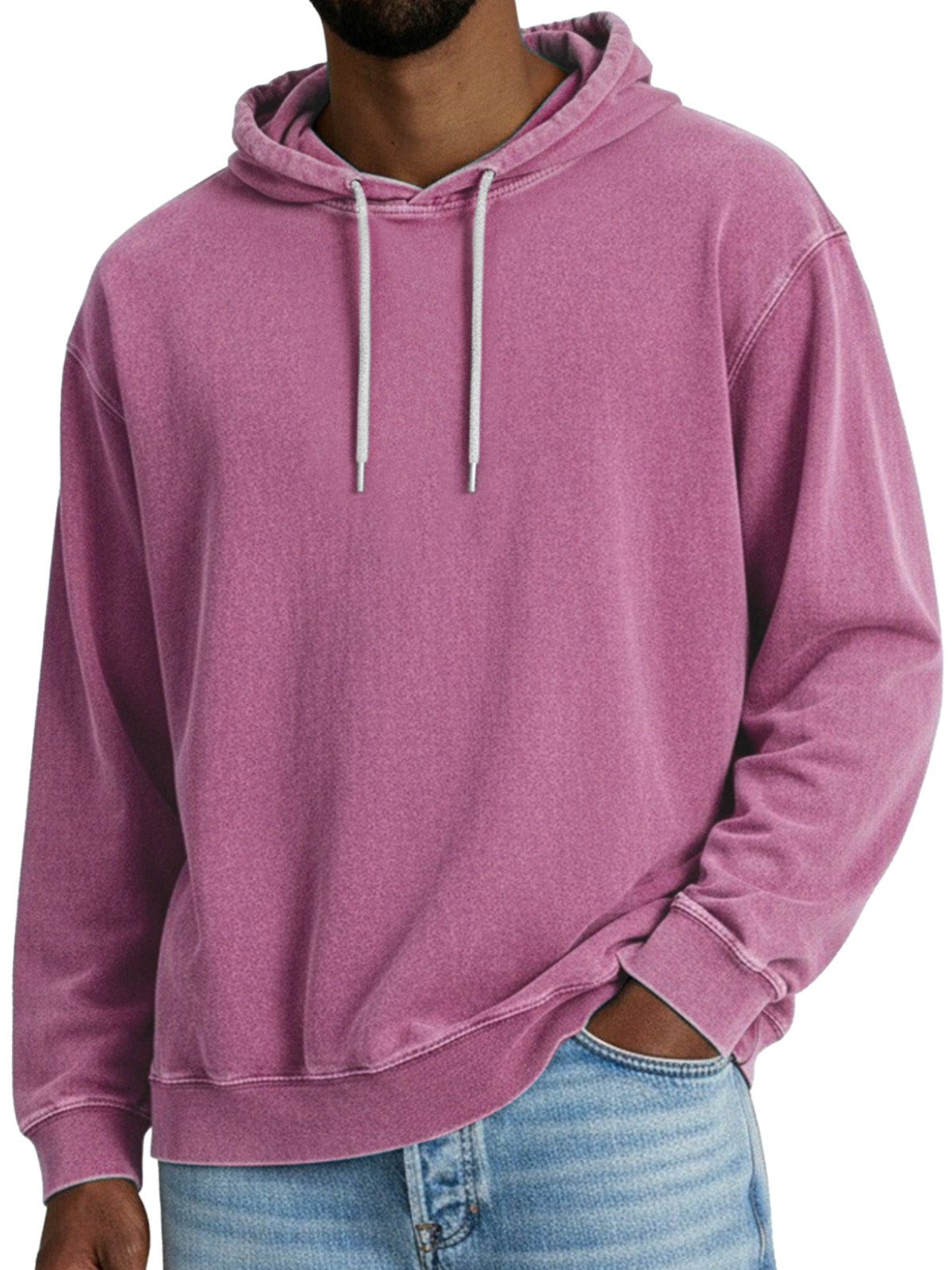 Men's Autumn Vintage Solid Color Hooded Long Sleeve Sweatshirt