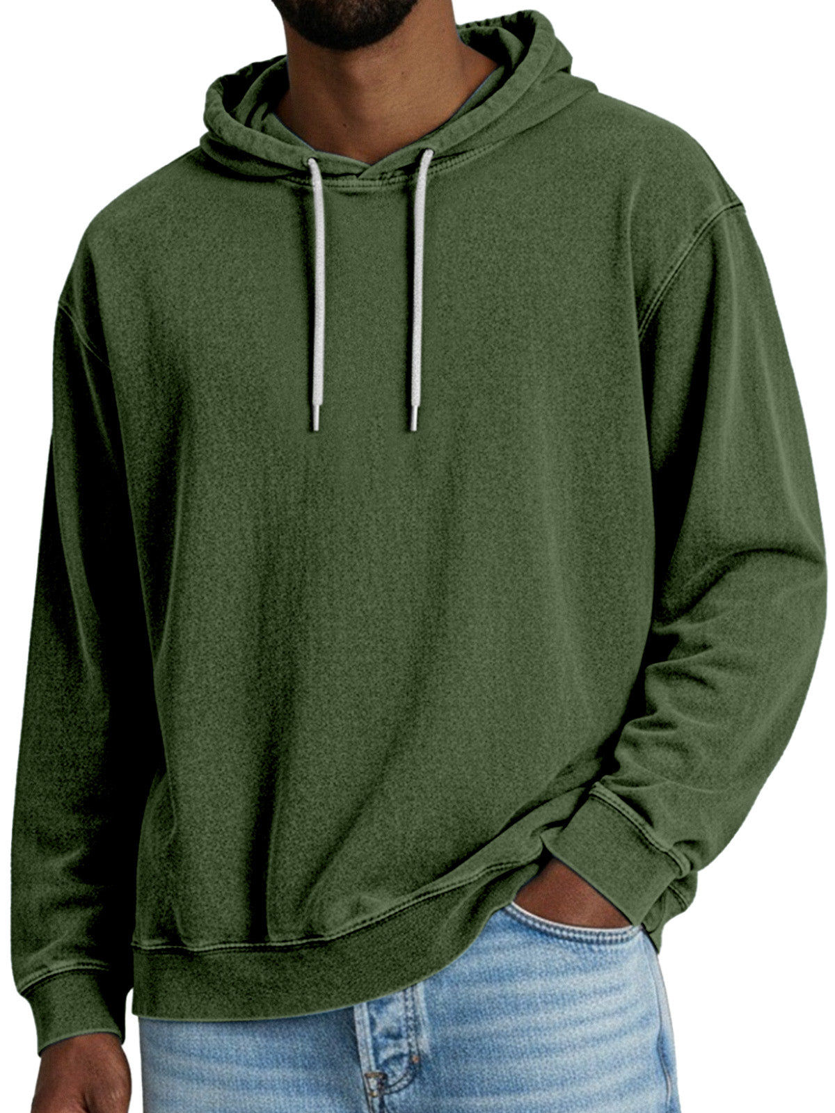 Men's Autumn Vintage Solid Color Hooded Long Sleeve Sweatshirt