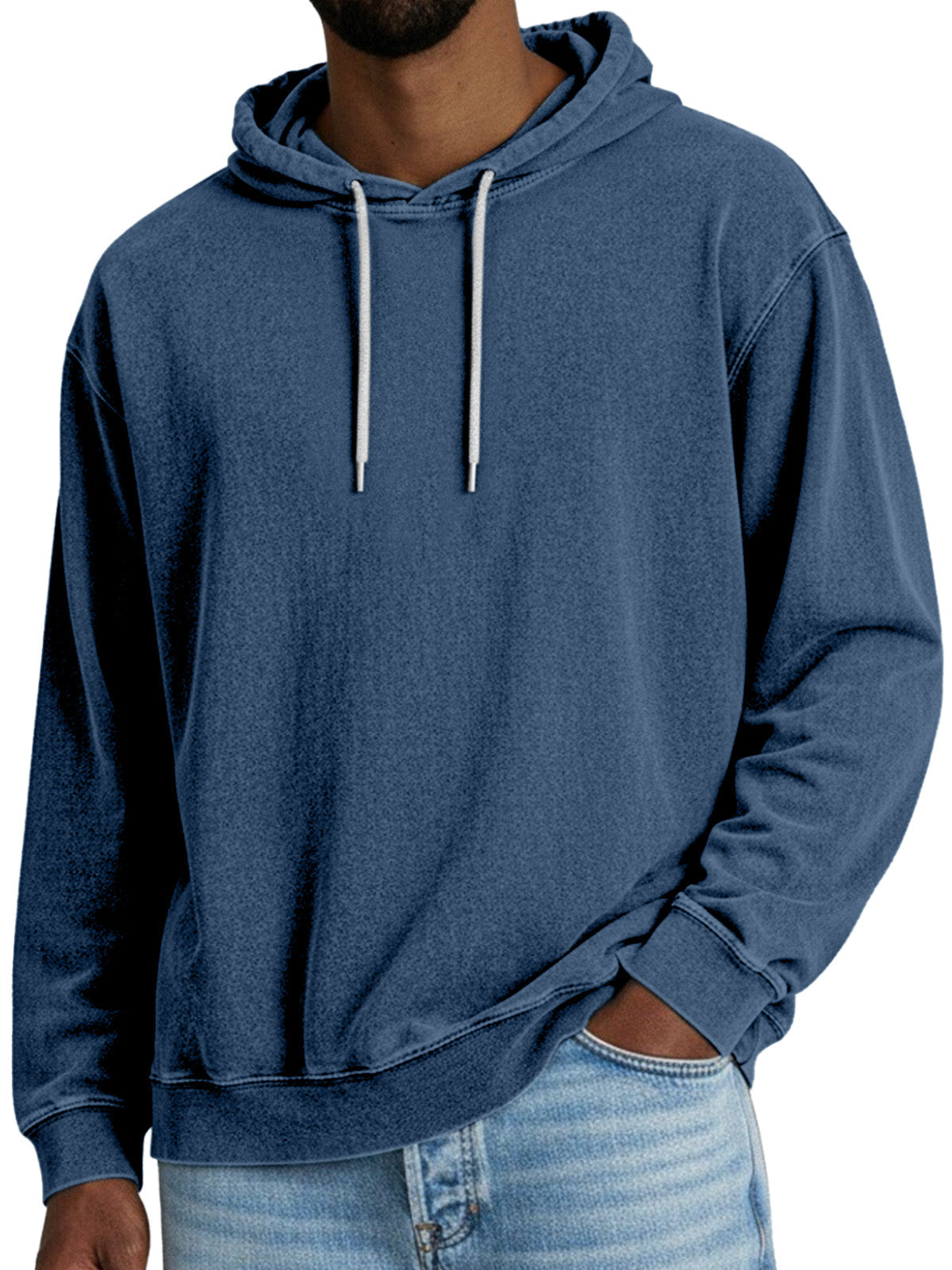 Men's Autumn Vintage Solid Color Hooded Long Sleeve Sweatshirt