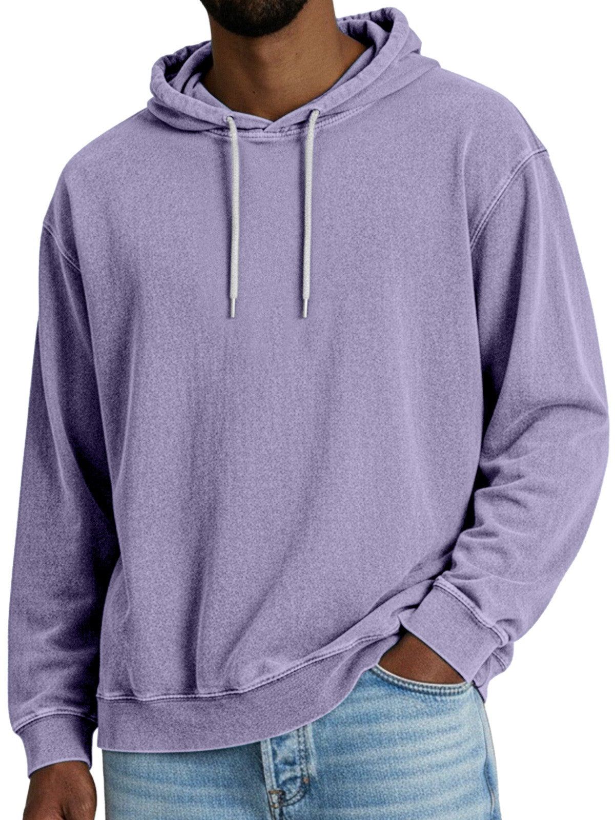 Men's Autumn Vintage Solid Color Hooded Long Sleeve Sweatshirt