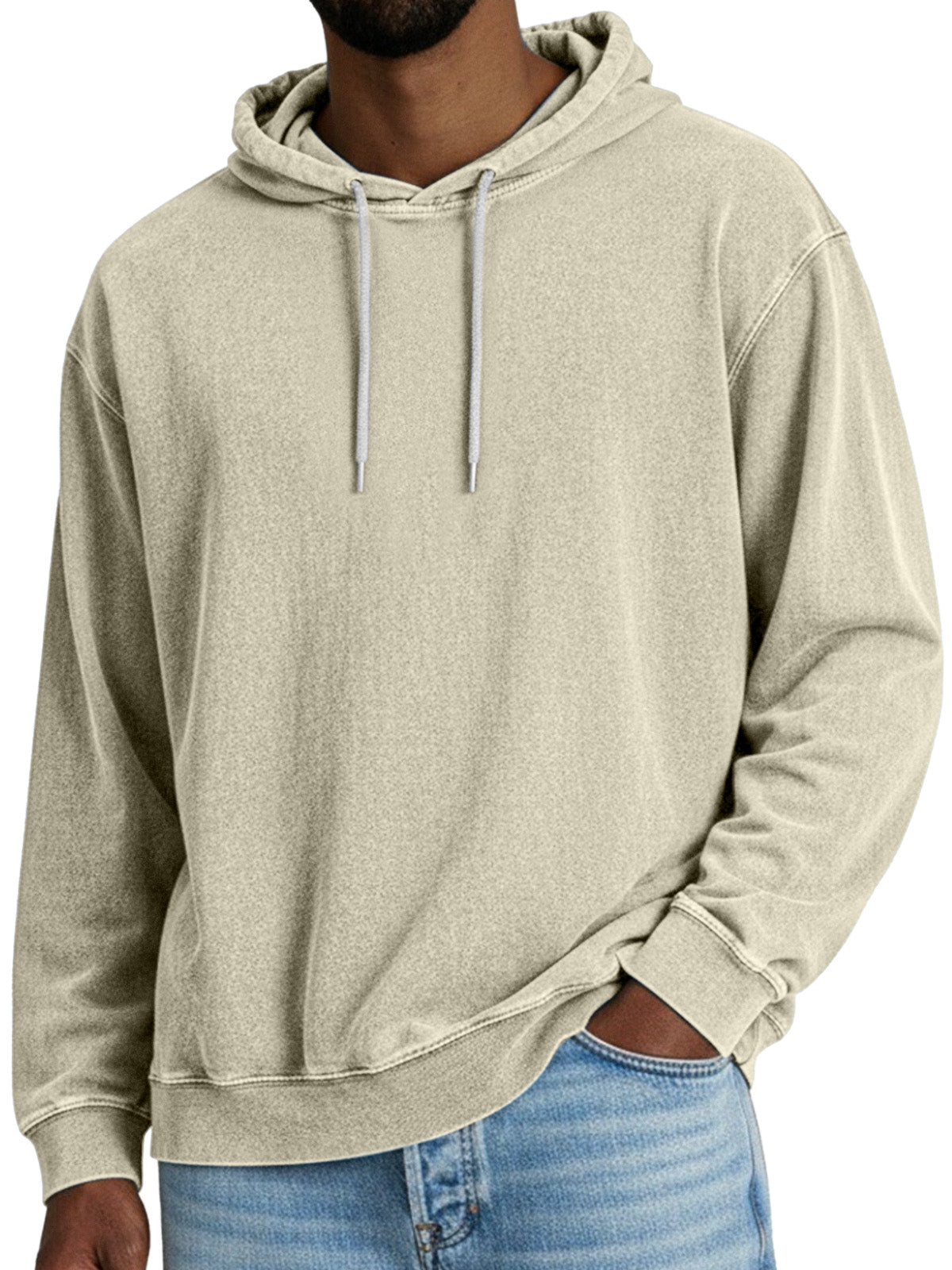 Men's Autumn Vintage Solid Color Hooded Long Sleeve Sweatshirt