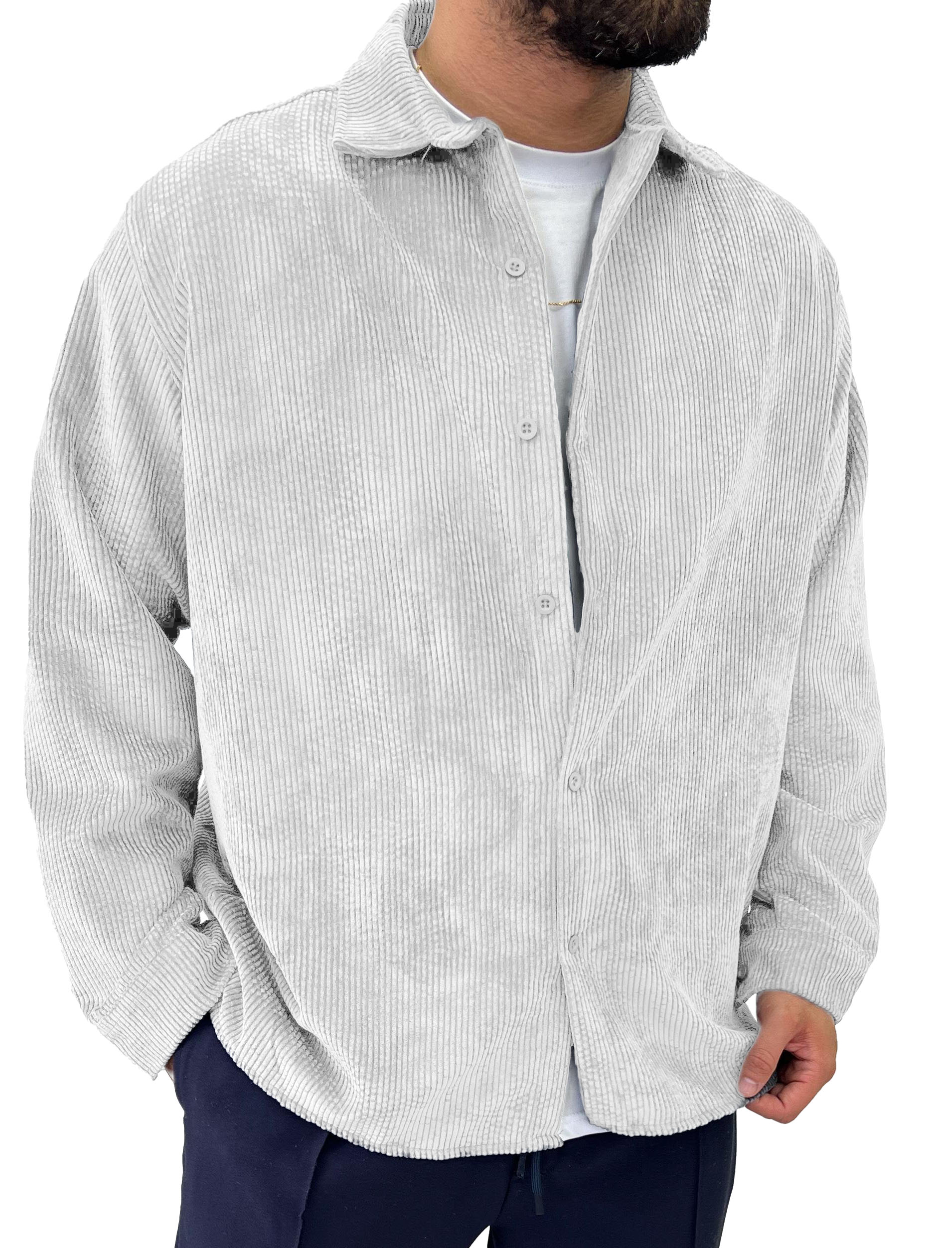 Men's Fashion Basics Casual Retro Long Sleeve Shirt