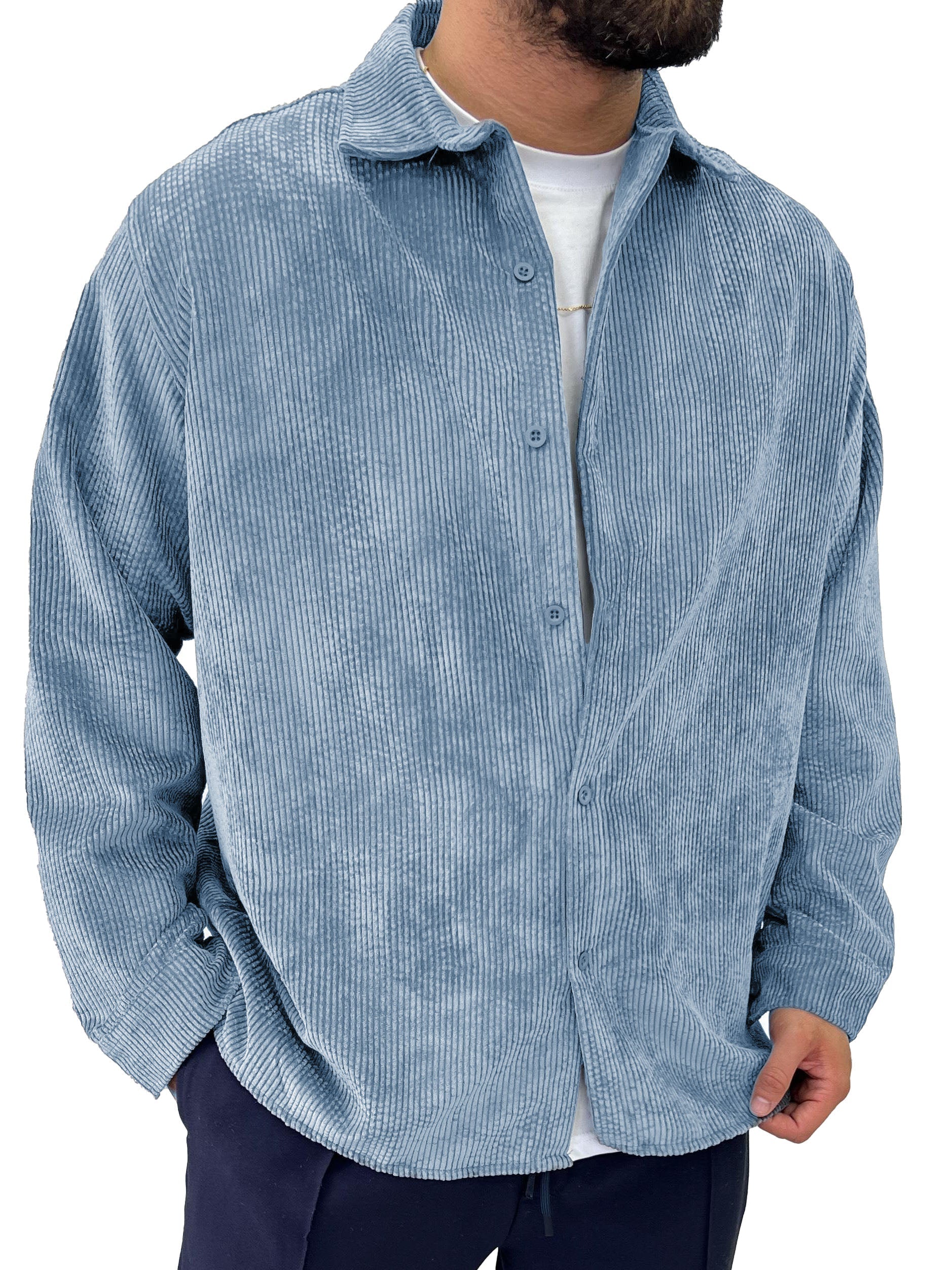 Men's Fashion Basics Casual Retro Long Sleeve Shirt