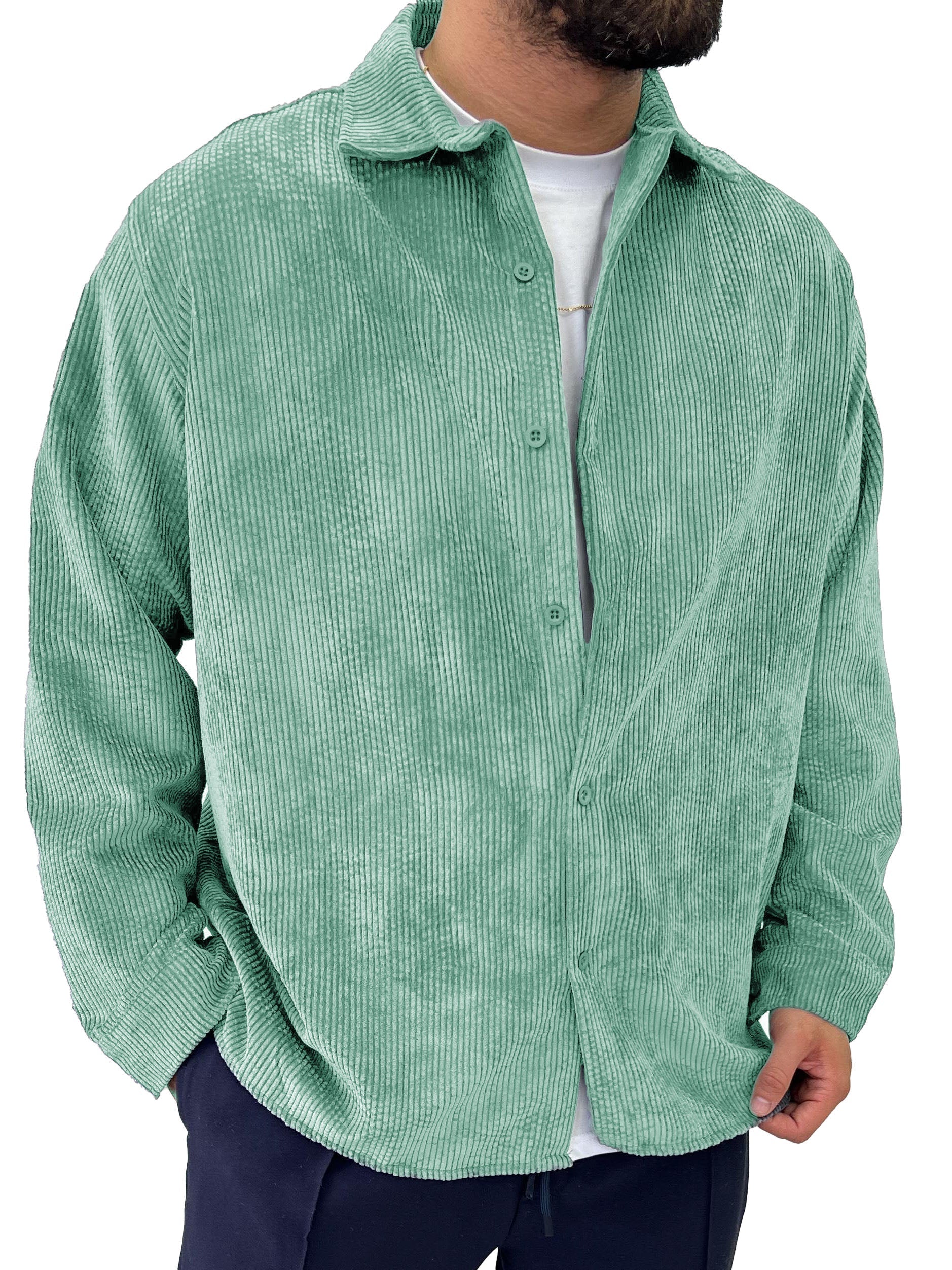 Men's Fashion Basics Casual Retro Long Sleeve Shirt