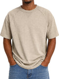 Men's Crew Neck Raglan Short-sleeved T-shirt With Inverted Triangle Design