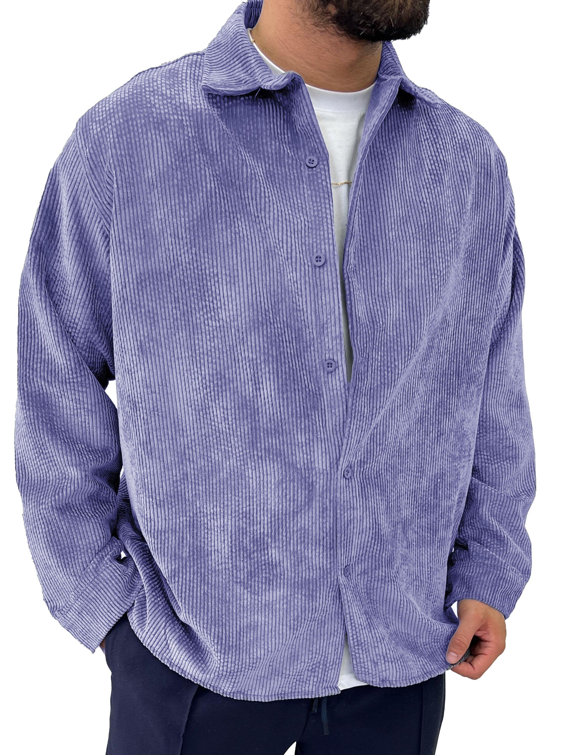 Men's Fashion Basics Casual Retro Long Sleeve Shirt