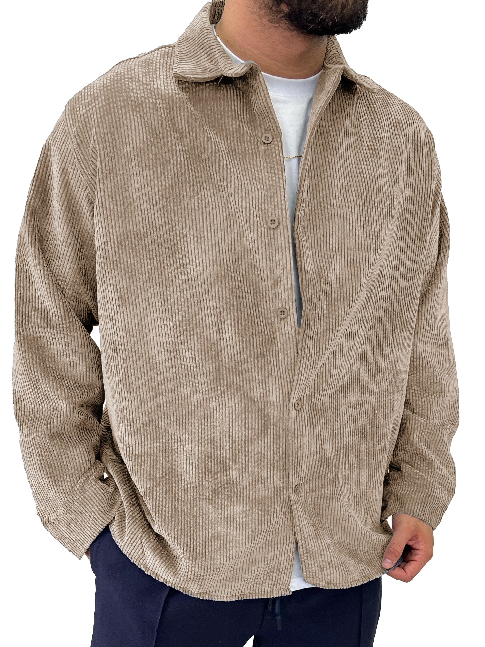 Men's Fashion Basics Casual Retro Long Sleeve Shirt
