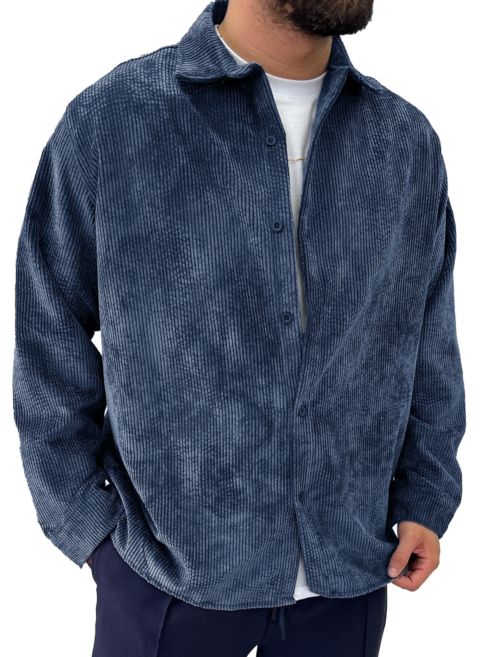 Men's Fashion Basics Casual Retro Long Sleeve Shirt