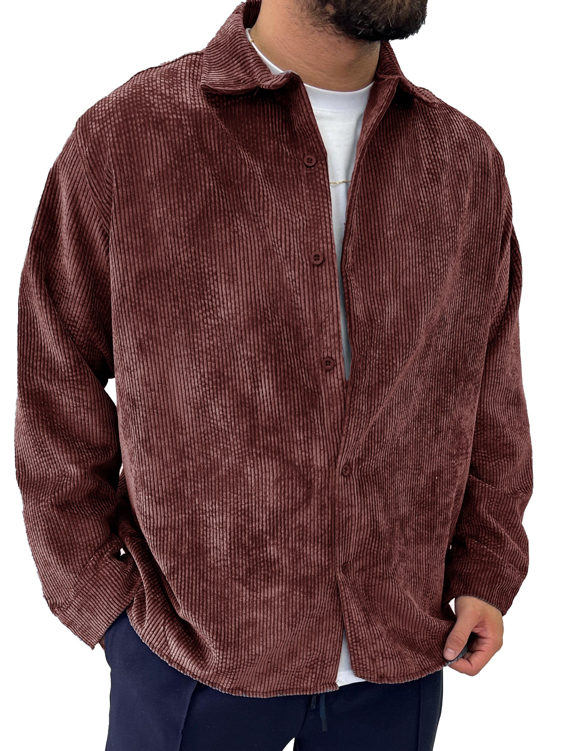 Men's Fashion Basics Casual Retro Long Sleeve Shirt