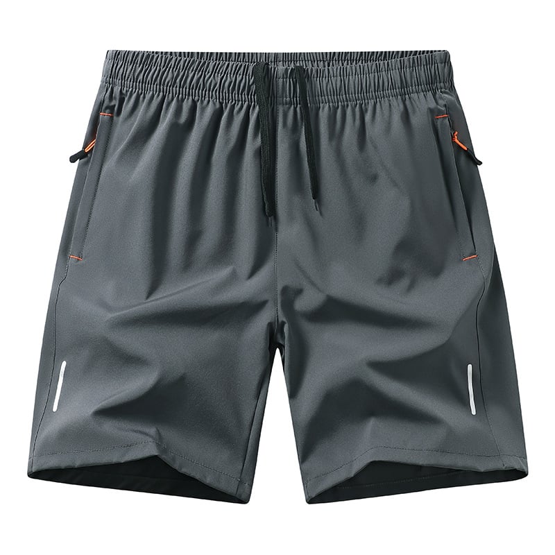 Men's Casual Solid Color Zipper Pocket Shorts – Summer Essential