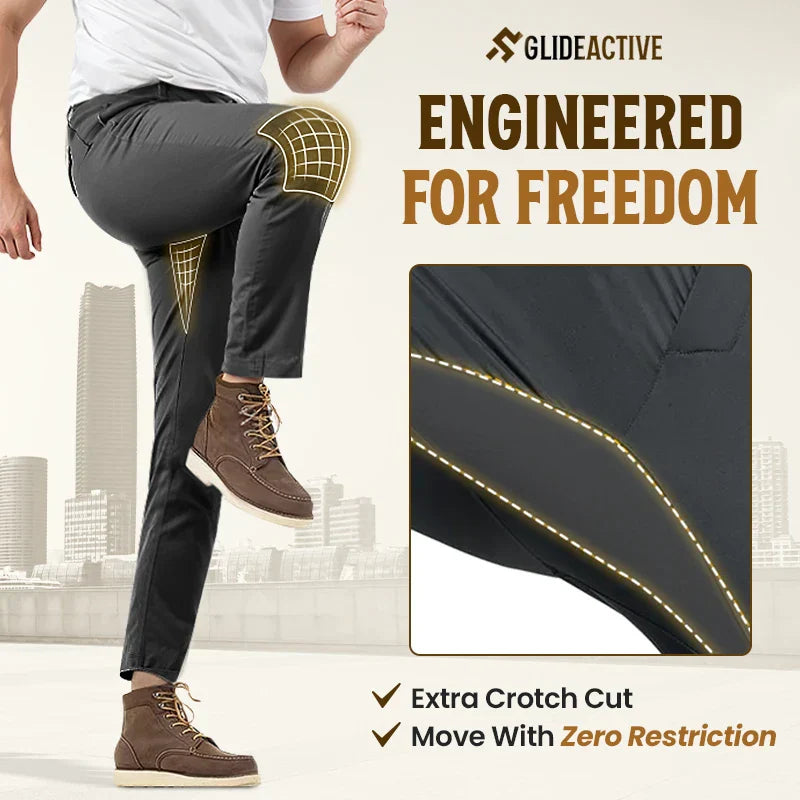 GlideActive - Men's Active Khaki Pants With Expandable Waistband