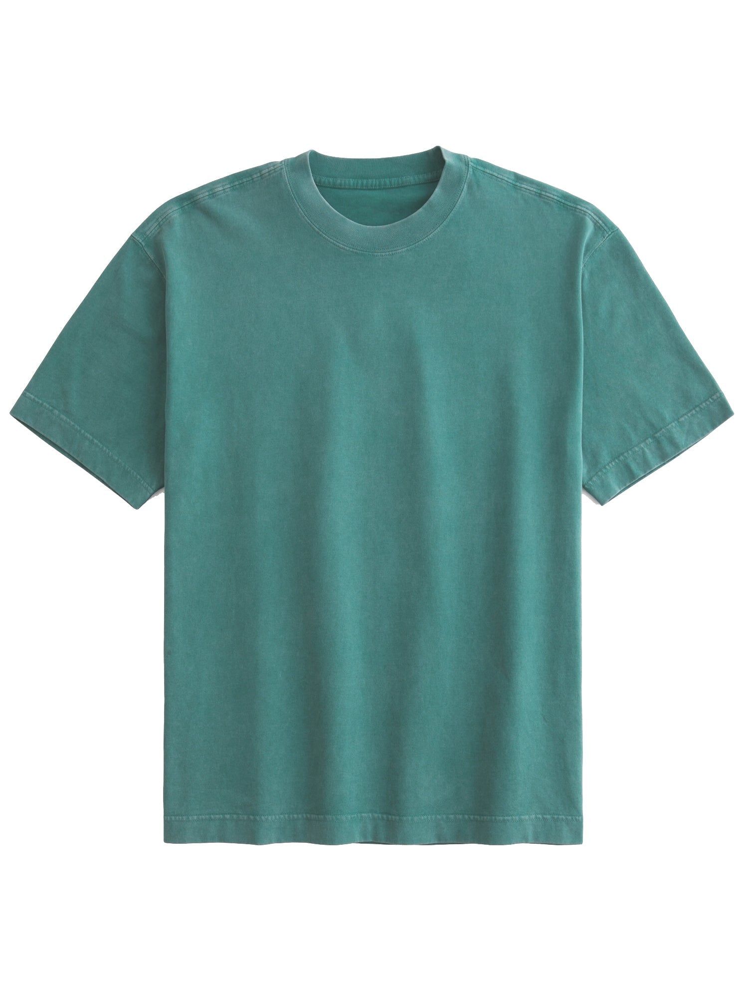 Men's 100% Cotton Casual Basic Versatile Washed Distressed Retro Short-sleeved T-shirt