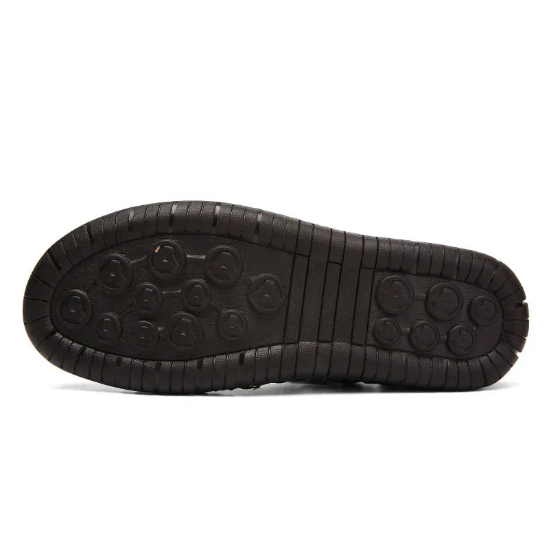 Summer Hollow Leather Shoes Men's Casual Sandals