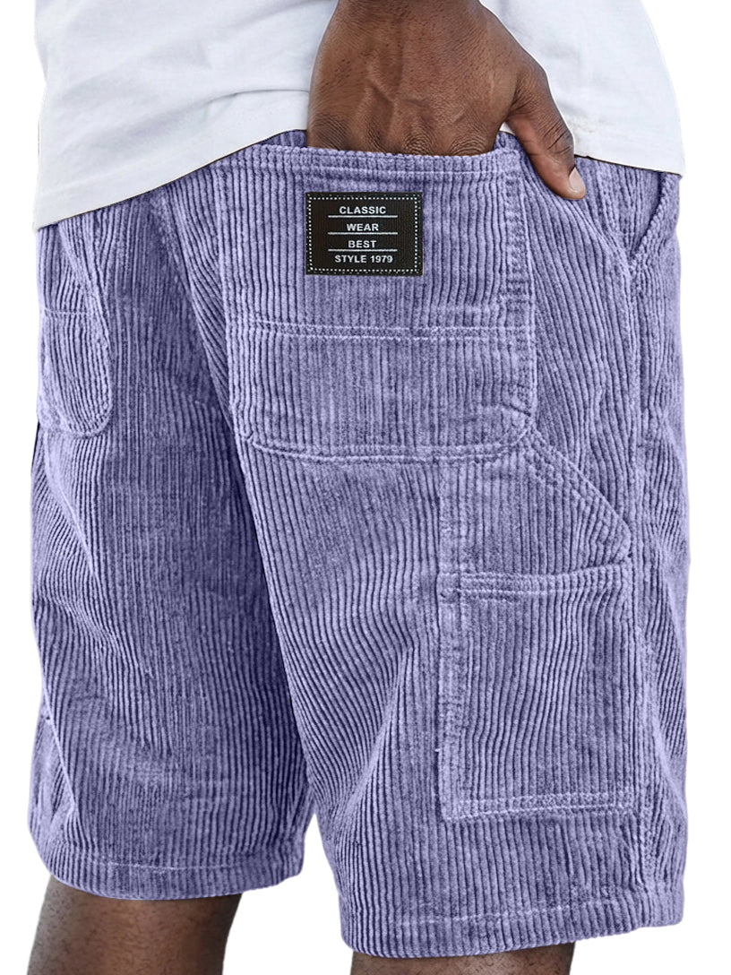 Men's Vintage Corduroy Multi-pocket Work Shorts