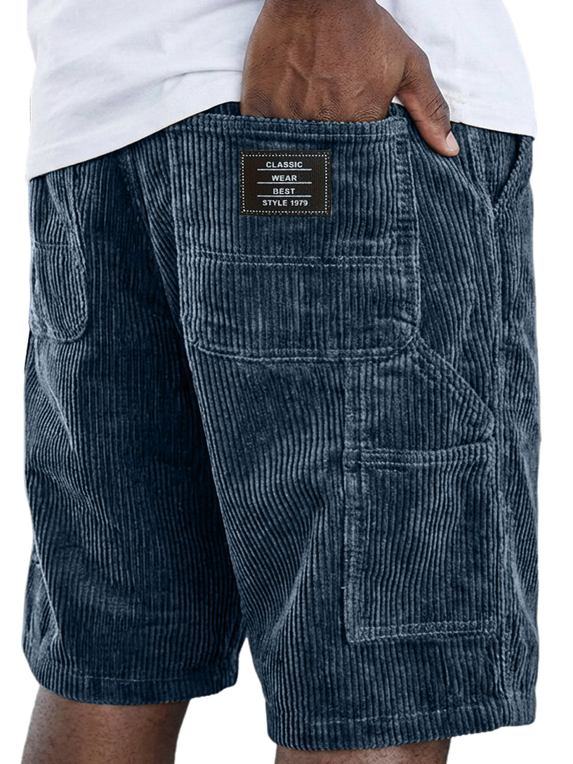 Men's Vintage Corduroy Multi-pocket Work Shorts
