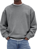 Men's Stylish Corduroy Crew Neck Basic Pullover