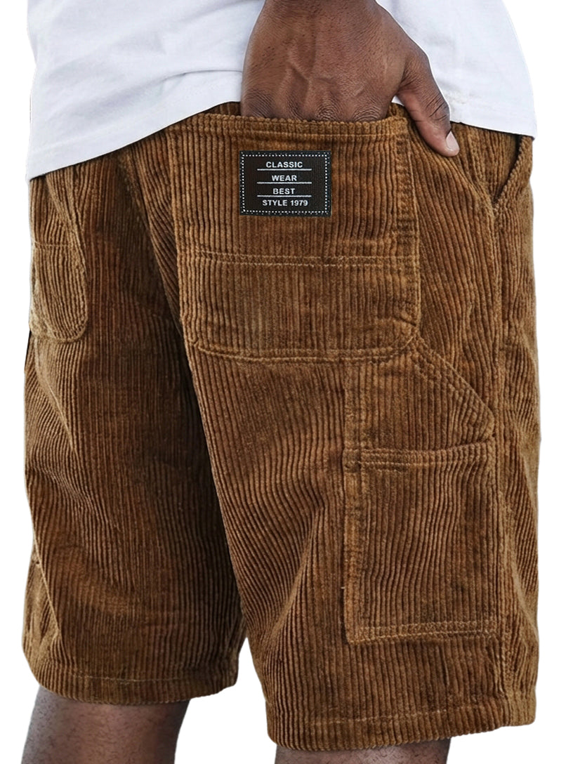 Men's Vintage Corduroy Multi-pocket Work Shorts