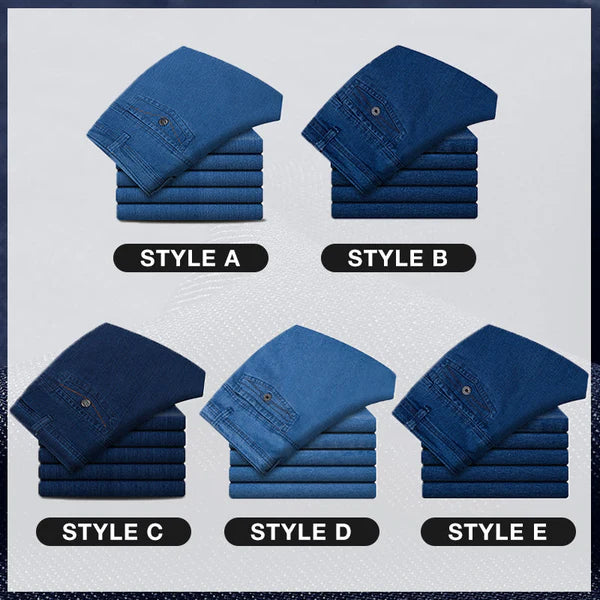 Men’s High Waist Straight Fit Jeans（50% OFF）
