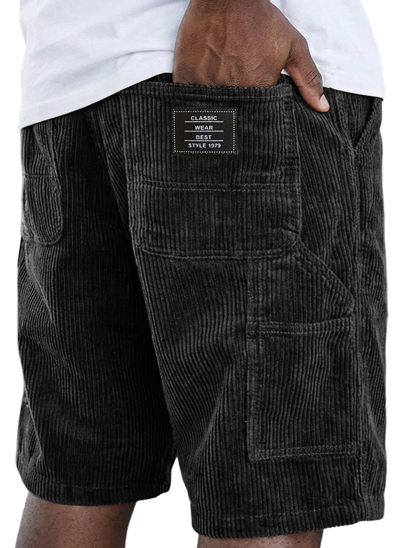 Men's Vintage Corduroy Multi-pocket Work Shorts