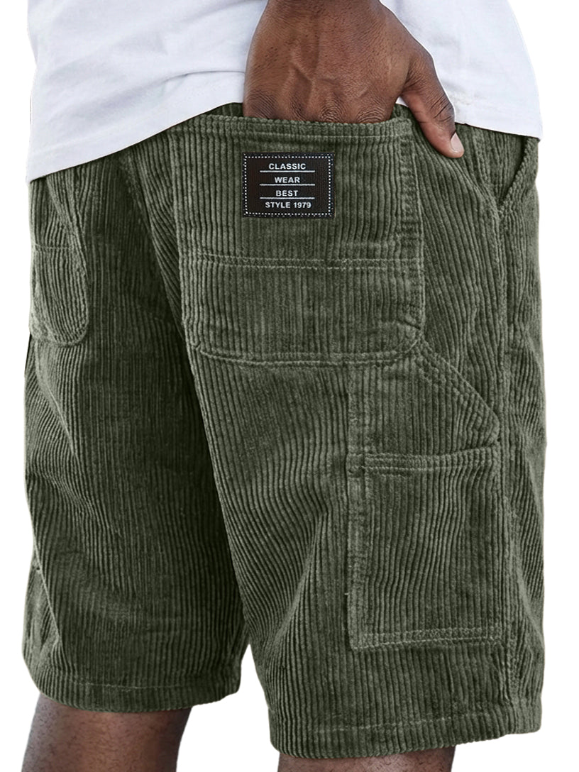 Men's Vintage Corduroy Multi-pocket Work Shorts