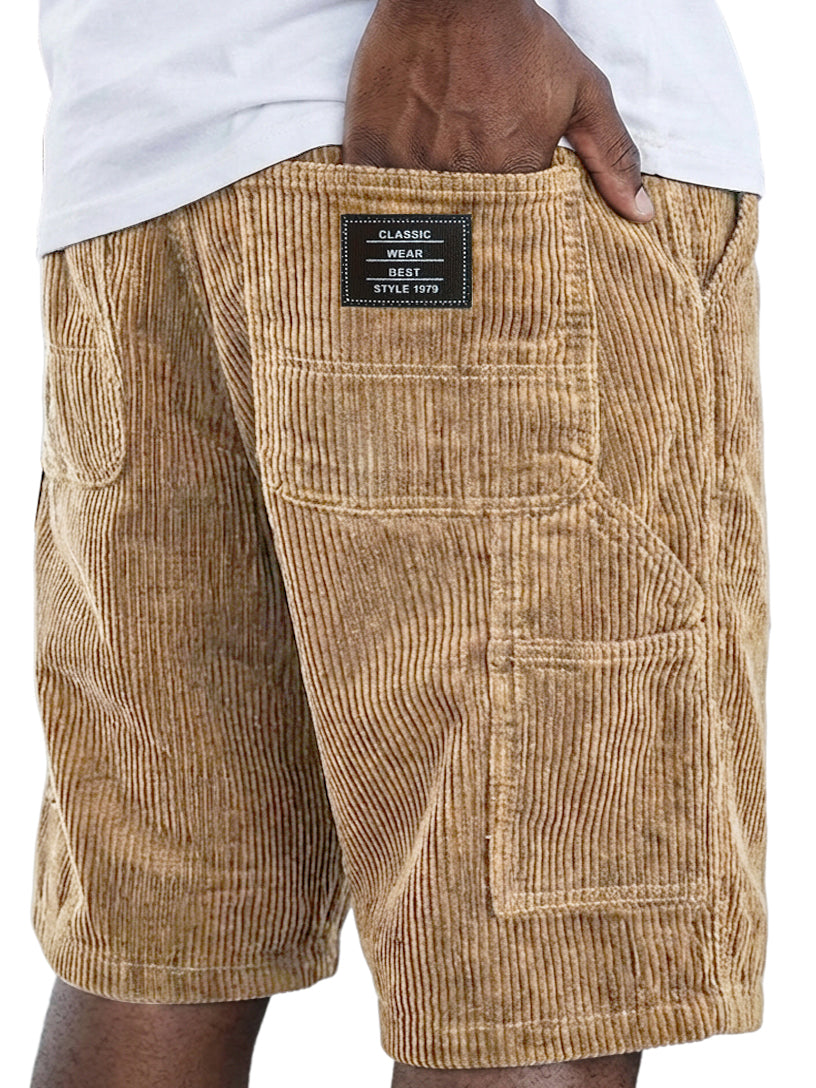 Men's Vintage Corduroy Multi-pocket Work Shorts