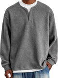 Men's Faux Two-Piece Heavyweight Twill V-Neck Pullover