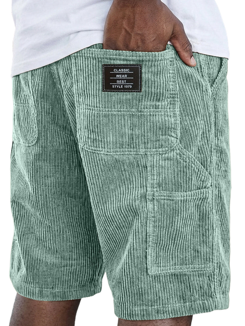 Men's Vintage Corduroy Multi-pocket Work Shorts