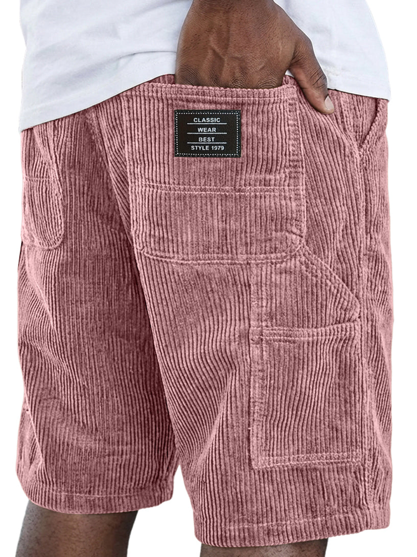 Men's Vintage Corduroy Multi-pocket Work Shorts